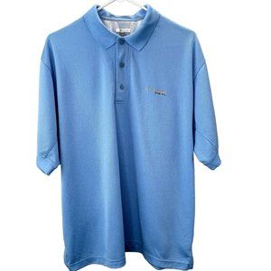 Columbia PFG Polo Shirt Omni Shade size M Light Blue Short Sleeve Vented